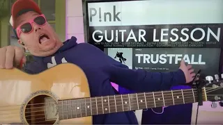 How To Play TRUSTFALL - P!nk Guitar Tutorial (Beginner Lesson!)