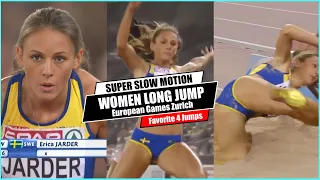 [Super SlowMotion] Top 4 Women Long Jump European Championship Zurich - part 1