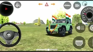 Doller song sidhu moosewala Light green Thar full modified car gameplay village map video#games