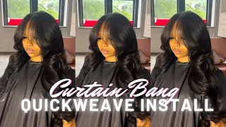 HOW TO:  CURTAIN BANG QUICKWEAVE TUTORIAL + LAYERING and CURLING
