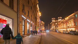 🇷🇺 4K SAINT PETERSBURG. Evening walk through the Petrogradsky district.