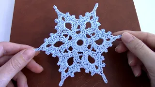 Красивая снежинка крючком для начинающих/crochet snowflake for beginners