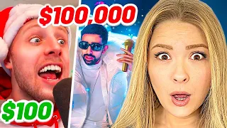 Americans React To SIDEMEN $100,000 vs $100 CHRISTMAS SONG