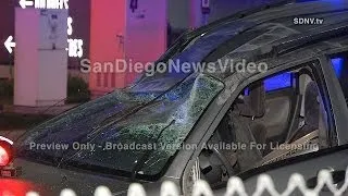 SUV Flies Off Freeway Onto Street, Mission Valley