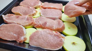 Put the meat on APPLES, in 15 minutes you will have a delicious dinner FOR EVERYONE