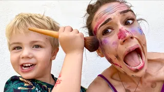 MY 3 YEAR OLD DOES MY MAKEUP!