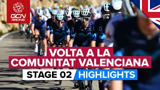 Climbs & Corners As Sprinters Battle! | Volta A La Comunitat Valenciana 2022 Stage 2 Highlights