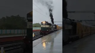 Diesel loco chugging in Rain🌧️💙 Indian Railways WhatsApp status #alp #shorts #mansoon