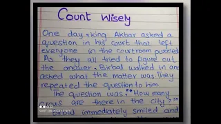 Count wisely | short story on count wisely | Akbar Birbal tales