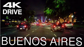 Buenos Aires Night 4K Drive. Argentina