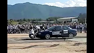 Car vs motorcycle CRASH TEST (auto contro moto)