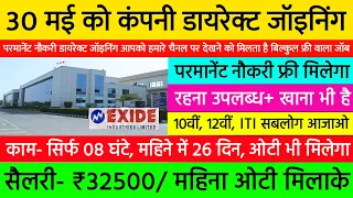 30 मई को होगा ज्वाइनिंग, मिलेगा ₹32500 तक पेमेंट, रहना खाना सब उपलब्ध | Limited company job vacancy