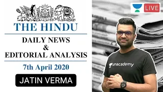 The Daily Hindu News and Editorial Analysis |7th April 2020| UPSC CSE 2020 | Jatin Verma