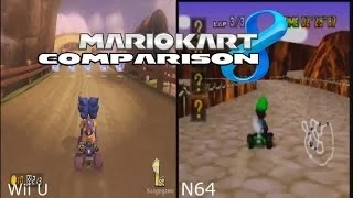 Mario Kart 8 - Yoshi Valley  Comparison - Wii U vs N64 [ HD ]