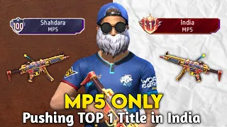 Pushing for TOP 1 India in Mp5 | Solo Br Rank Weapon Glory Pushing with Tips and Trick | Ep-1