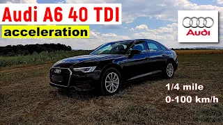 2022 Audi A6 40 TDI quattro acceleration (1/4 mile, 0-100, 60-100, 80-120) with GPS results