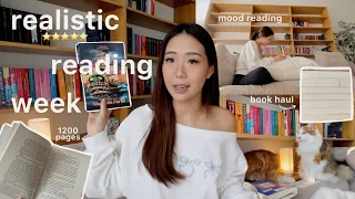 mood read with me for a week 📓 how much I read *realistic*, book haul, shelf tour & more