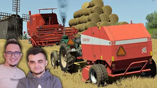 "Po Sąsiedzku"#6 [S5] FS22 😍Zbychu Kombajnista! Żniwa Pszenicy i Prasowanie!🌱 MST