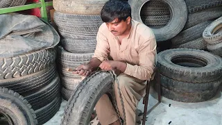 Brilliant Restoration of Old Expired Tire at Local Tire Repair Shop | Tyre Retreading Techniques