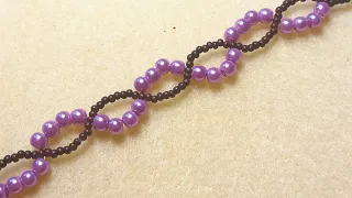 Zigzag Beaded Bracelet  One Needle Method DIY Beginner Tutorial