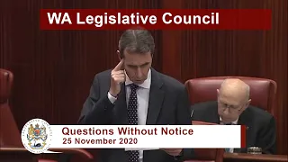 WA Legislative Council Question Time - 25 November 2020