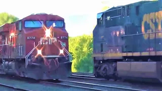 Canadian Pacific Train Meets CSX Train