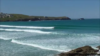 Brilliant weather, cooking surf, The scene from Surfing Fistral Cornwall 30 05 2021