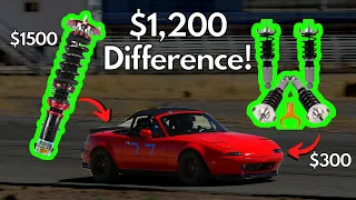 Are Cheap Coilovers a Waste of Money? | Expensive Coilovers Worth it? | Miata MaXpeedingRods Review