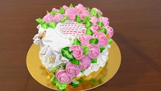 ТОРТЫ ИДЕИ УКРАШЕНИЯ ТОРТОВ Кремовый торт с цветами Как украсить торт кремом  Cream cake