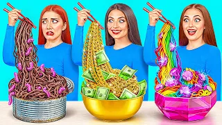 Rich vs Broke vs Giga Rich Food Challenge by Jelly DO
