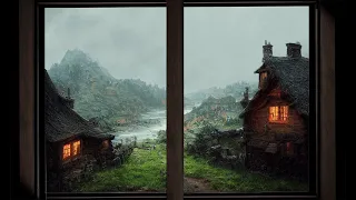 Tavern Window Ambience - Bard Music & Rain - D&D Tabletop Fantasy Music (No copyright)