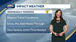 Video: Slick conditions possible Wednesday morning because of wintry mix