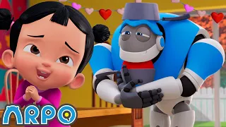 ARPO Robot Babysitter | Arpo's Valentine! | Funny Cartoons for Kids | Arpo the Robot