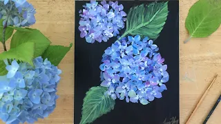 EASY!! HOW TO PAINT HYDRANGEAS ~ STEP BY STEP PAINTING TUTORIAL