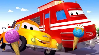Tom der Abschleppwagen -  Troy der Zug ist entgleist - Lastwagen Zeichentrickfilme für Kinder 🚓 🚒