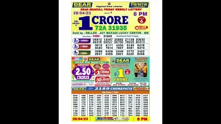 🔴 Lottery Sambad Live 08:00pm 28/04/23 Evening Nagaland State Dear Lottery Result Pdf Download