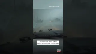 Police Officer Drives Through Tornado #shorts