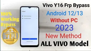 Vivo Y16 Frp Bypass Android 12 & 13 New update 2023 / Vivo y16 Google Account Bypass Without PC 100%