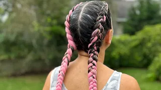 Barbie Pink Dutch Braids #gabby101