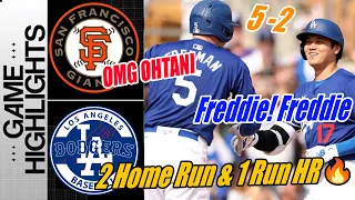 Los Angeles Dodgers vs Giants  OMG Freddie! 2 Homerun 1 Runs HR [Ohtani Rocking 🔥] | MLB Highlights
