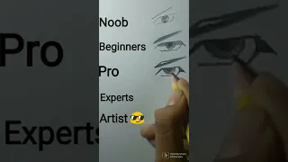 How to Draw Anime Eyes (Noob vs Beginners vs Pro vs Expert vs Artist). #shorts