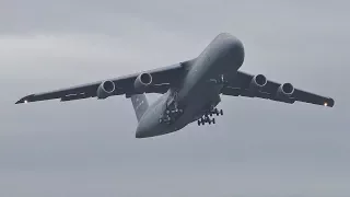 *VERY RARE* 2 USAF Lockheed C5M Super Galaxy Takeoffs at Prestwick Airport