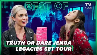 LEGACIES Stars Play Truth or Dare Jenga | Set Tour with Jenny Boyd and Kaylee Bryant