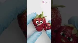 Strawberry C-Section - CONJOINED TWINS SEPARATED😭🍓 #fruitsurgery #shorts #foodsurgery