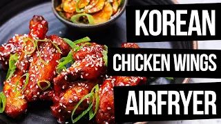 Så gör du heta korean chicken wings i airfryer + koreansk gurksallad