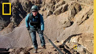 Bobby Bones & Caitlin Parker Descend a Cliff  | Running Wild with Bear Grylls