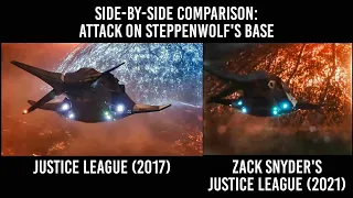 Justice League 2017 Vs 2021 Comparison Attack on Steppenwolf's Base | Zack Snyder Cut Vs Whedon Cut