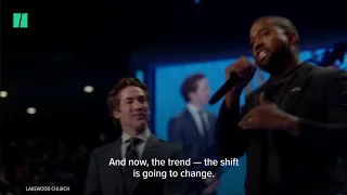 Kanye West speaks at Joel Osteen megachurch