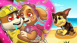 Rubble and Skye Fall In Love - Chase's Sad Story - Ultimate Rescue | Rainbow