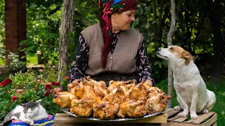 Roast Stuffed Chicken with Rice and Dry Fruits | Village Cooking